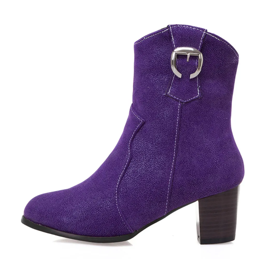 Lasyarrow/Новинка 2019 года зимняя женская обувь на высоком квадратном каблуке цвет