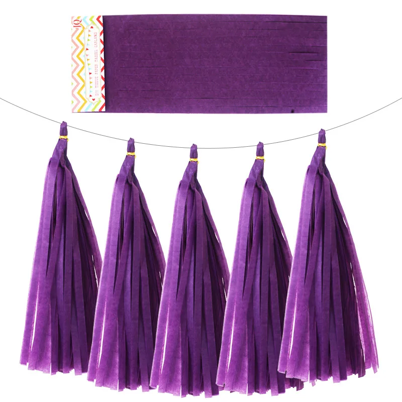 Dark Purple 25 шт./лот = 5 сумки 14 ''тонкая глянцевая бумага Фольга лента-гирлянда из белого золота 22 Цвета на свадьбу, день рождения, детский душ вечерние украшения - Цвет: Dark Purple