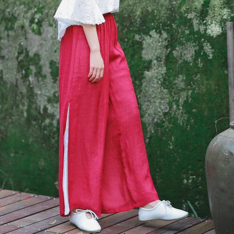 Летние хлопковые льняные повседневные брюки в стиле ретро подходящие тонкие