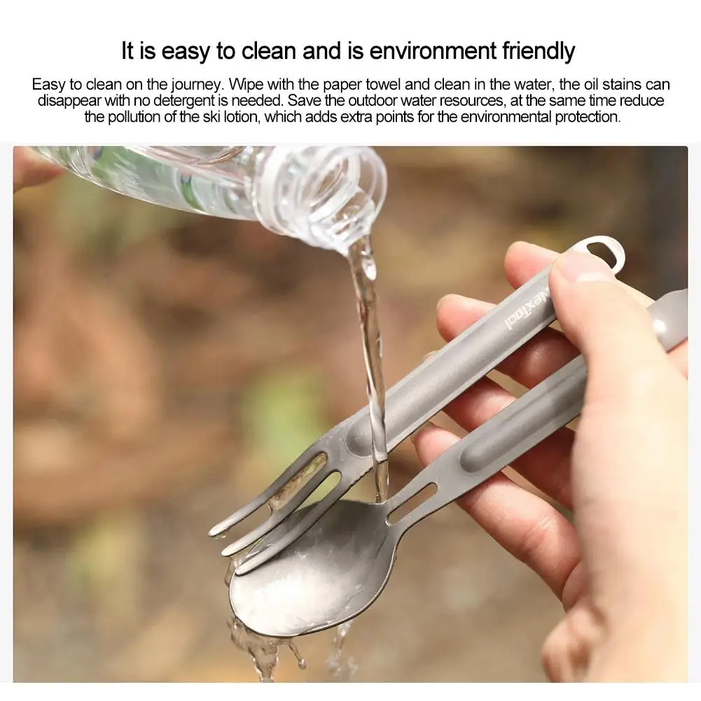 1/2 шт набор столовых приборов Титан Открытый Кемпинг Пеший Туризм Пикник ложка