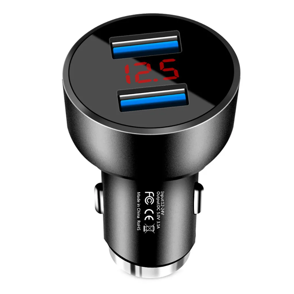 3.1A устройство для автомобиля с двумя портами USB Зарядное 2 Порты и разъёмы ЖК