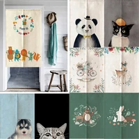 japanese door curtain lovely cartoon fengshui printed for childrens room kitchen bedroom decoration doorway partition curtains