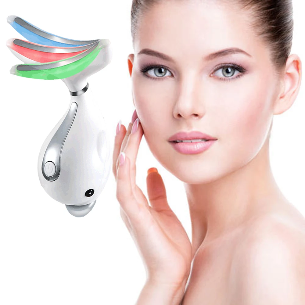 

Dolphin-Shaped Face Beauty Device 3 Colors LED Photon Therapy Skin Tighten Reduce Double Chin Anti Wrinkle Remove Skin Care Tool