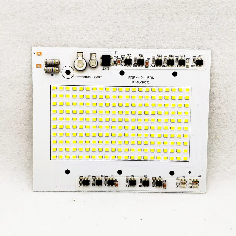 AC220V светодиодный PCB 20 Вт 30 Вт 50 Вт 100 Вт 200 Вт Светодиодный модуль прожектора алюминиевая пластина белый/теплый SMD2835 умный IC драйвер для прожектора лампы