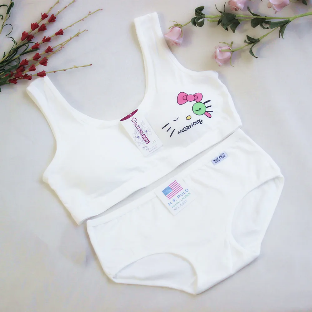 Бюстгальтер для девочек-подростков, нижнее белье, бюстгальтеры и трусики, хлопковое нижнее белье, детский короткий съемный бюстгальтер для ...