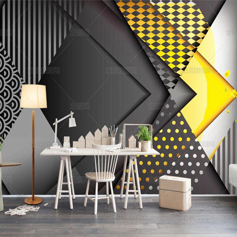 Настенные геометрические обои на заказ в скандинавском стиле персональные 3D с