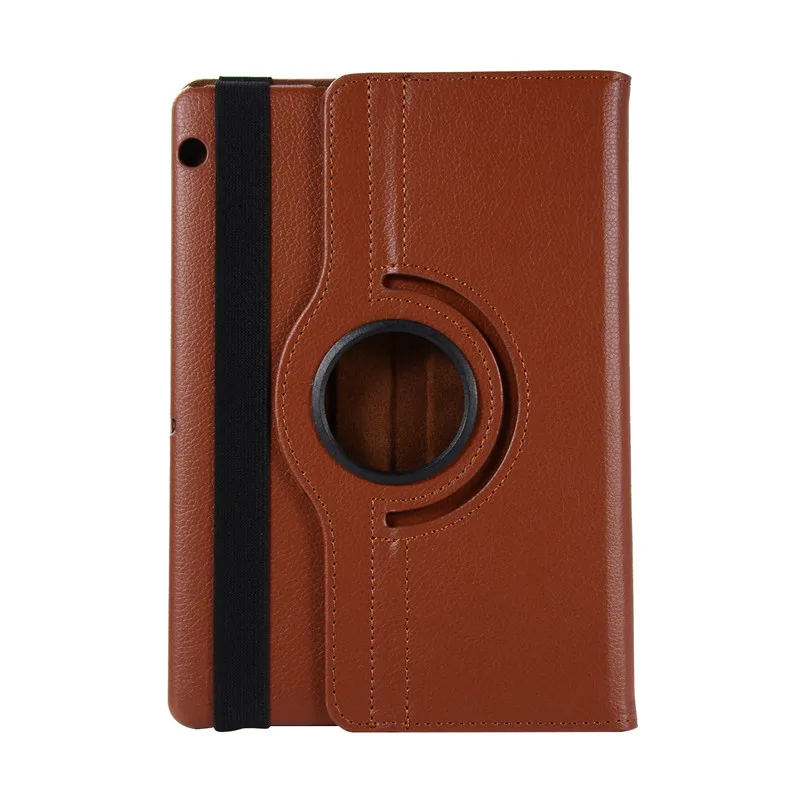brown MediaPad T5 360 Вращающийся Кожаный флип-чехол с подставкой для Huawei MediaPad T5 10 AGS2-W09/L09/L03/10,1 дюймов чехол для планшета+ пленка+ ручка - Цвет: brown