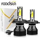 Roadsun мини H4 H7 светодиодная лампа для автомобильных фар 6000 лм 9012 K H1 H3 H11 H13 9005 9006 HB3 9007 HB4 противотуманная фара для бега автомобиля