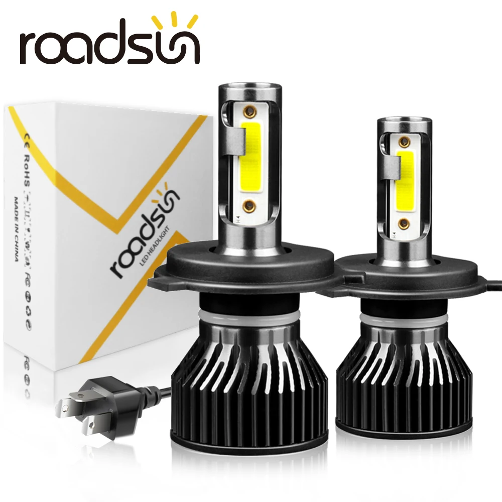 Светодиодная лампа для автомобильных фар roadsun 6000 лм 880 K H1 H3 H11 H13 H27 9005 9006 HB3 9007 HB4