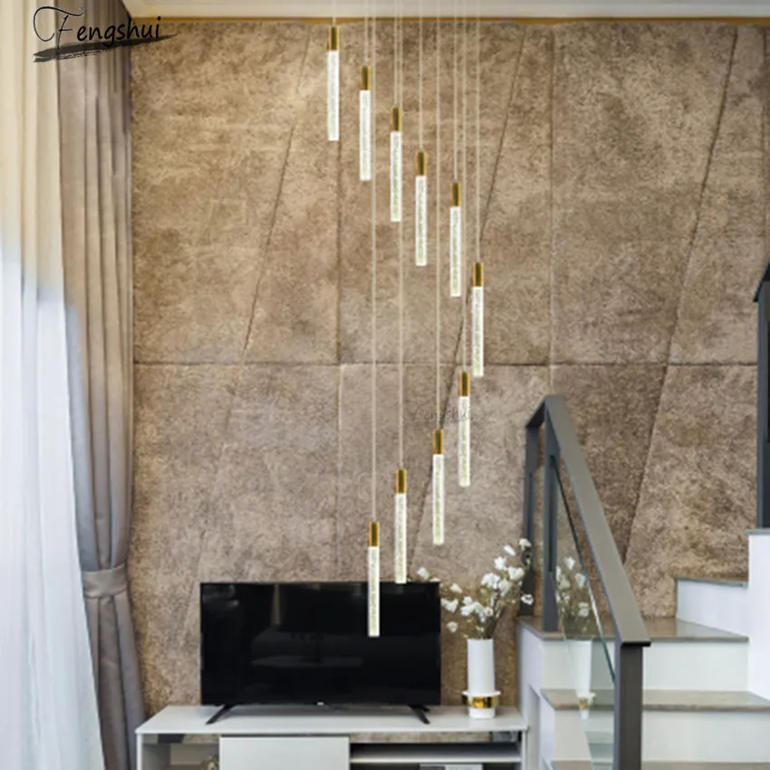 Постсовременный светодиодный светильник роскошный хрустальный в полоску для