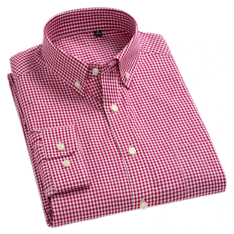 

Camisas informales de algodón para hombre, camisas masculinas de estilo Oxford con estampado a cuadros, 100%, diseo a la moda,