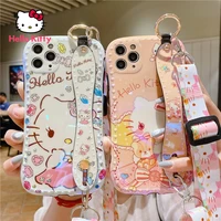 hello kitty phone case for iphone 6s78pxxrxsxsmax1112pro12mini phone with wristband soft case case cover