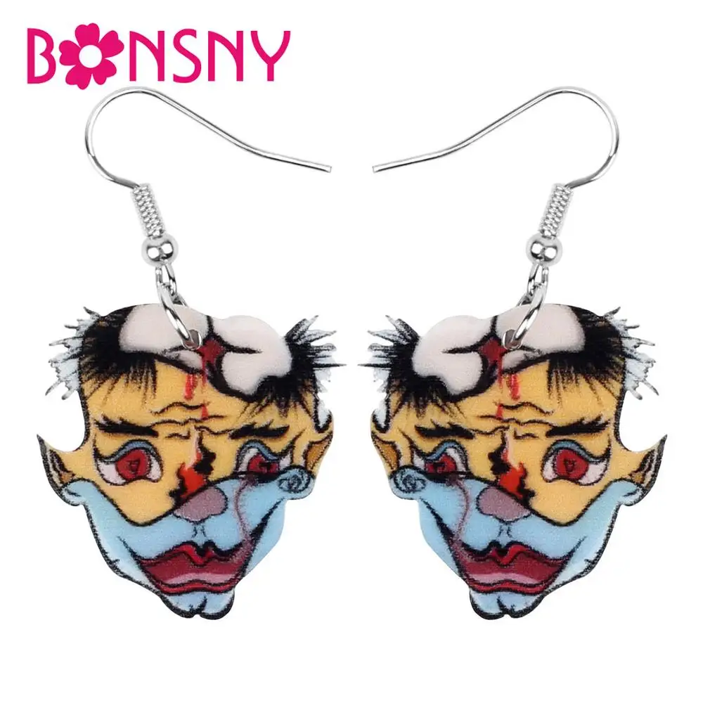 

Акриловый аксессуар Bonsny для Хэллоуина, аниме гримаса, зомби, украшение, ювелирные изделия для женщин и девушек, подарок для вечеринки