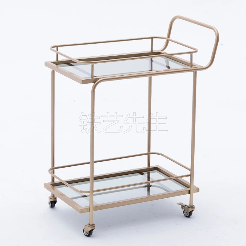 Золотая гостиничная корзина для напитков ресторан мобильная ручная Закусочная