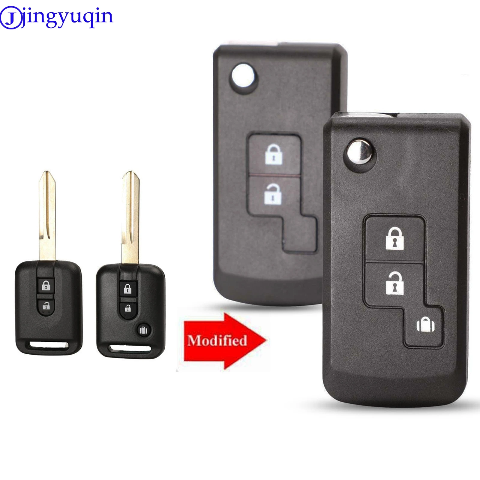 Чехол для ключа jingyuqin 2/3 кнопок без Qashqai Nissan Micra Navara Almera Note|Ключ от авто| |