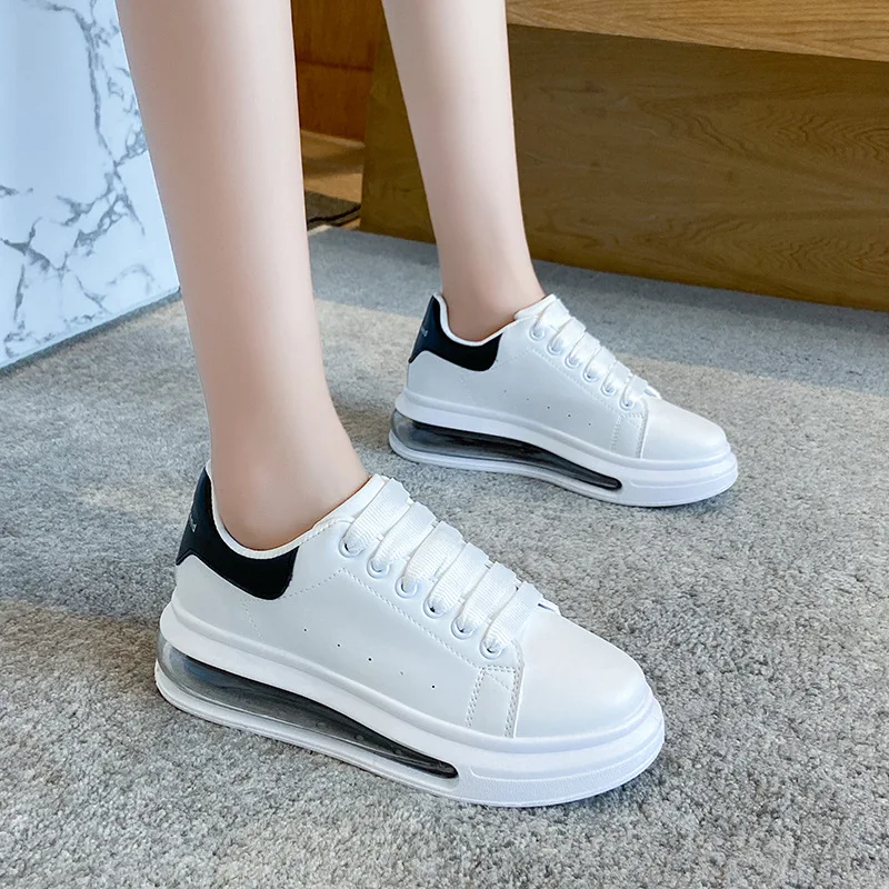 Women Casual Shoes Women Sneakers Fashion Breathable Leather Platform White Women Shoes Soft Footwears Sneakers Zapatillas Mujer