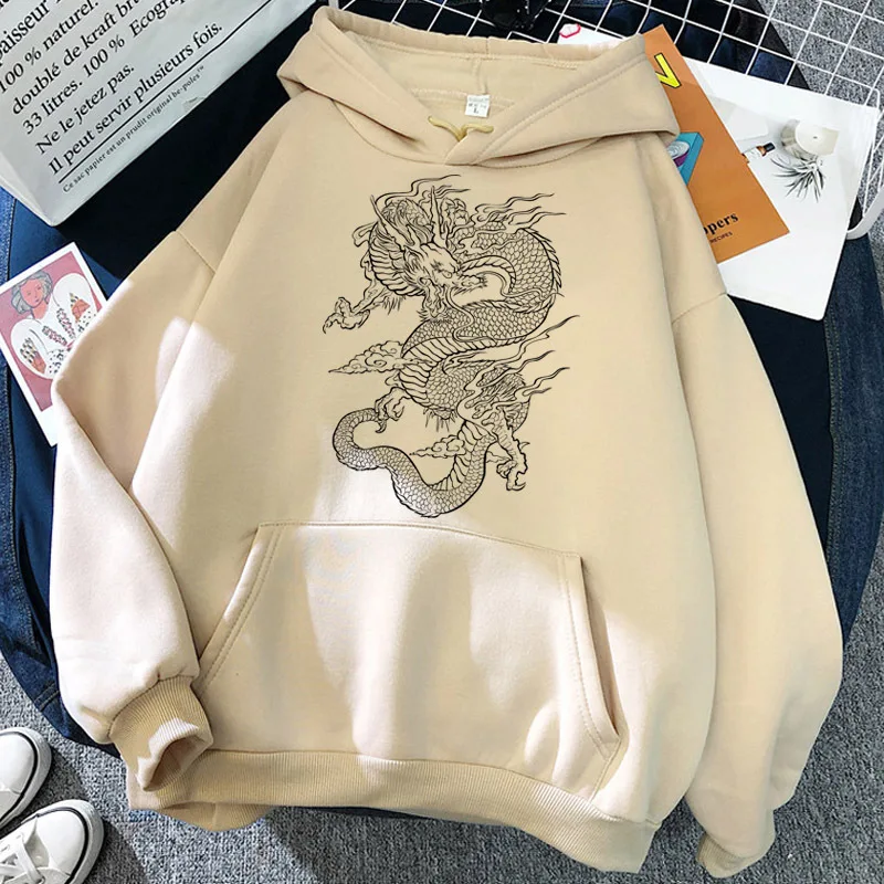 

Women's Dragon Print Hoodies Full Sleeve Hoodie Mens Sweatshirt Casual Women Hoody Female Loose clothing Tops Girls Pullovers