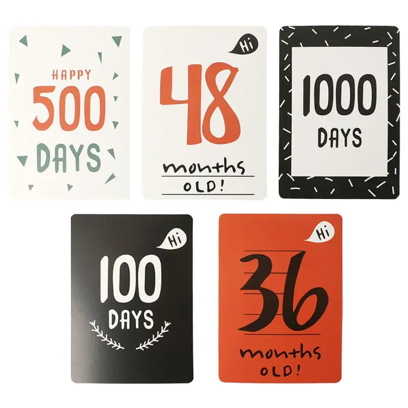 

20 Pcs/Set Month Card Baby Photography Photo Cards Monthly Newborn Photos Funny Cartoon Decoration Creative Commemorative