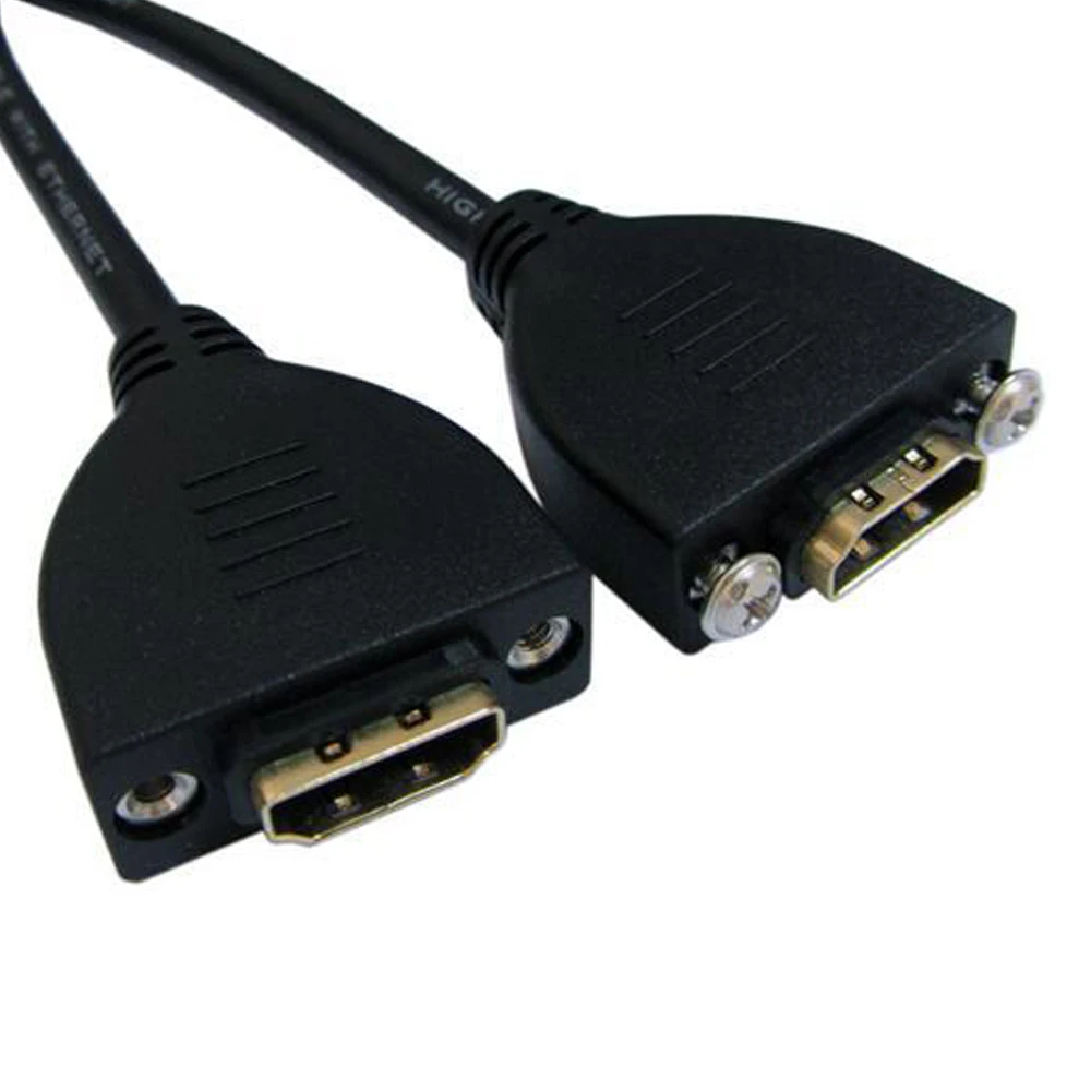 

Gold Plated High Speed HDMI Female to Female Extension Cable With Screw Panel Mount 1.5m