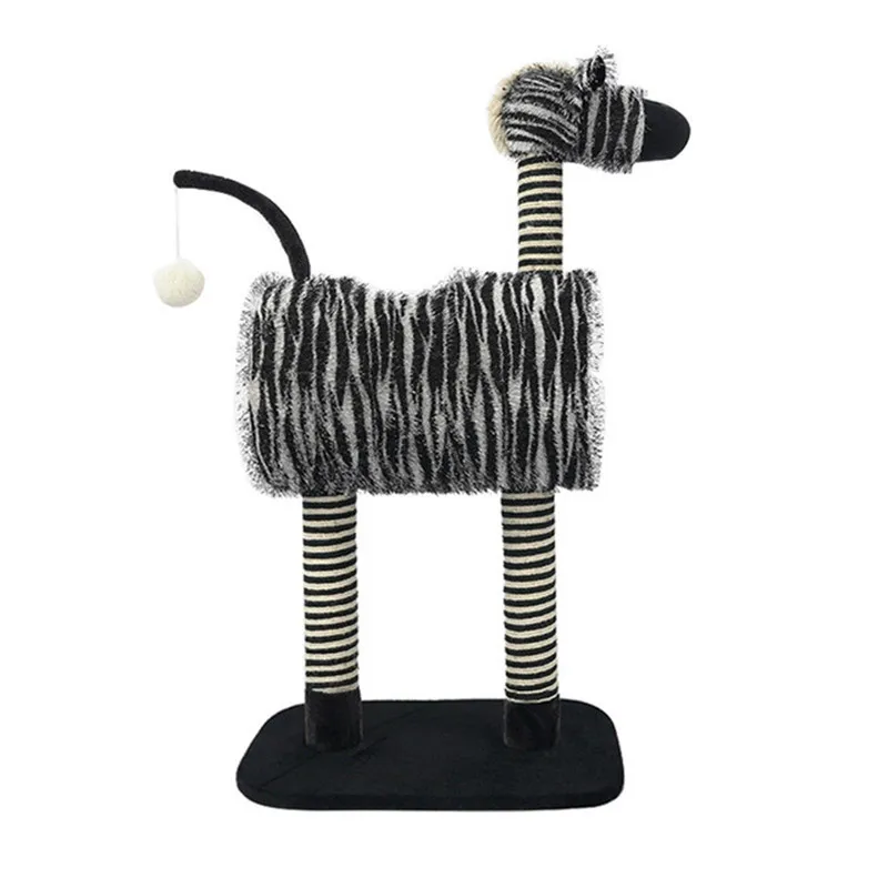 

Zebra Shape Cat Tree Pet House Climbing Furniture Rack Universal Four Seasons Grasping Board Cats Scratcher Toy Frame