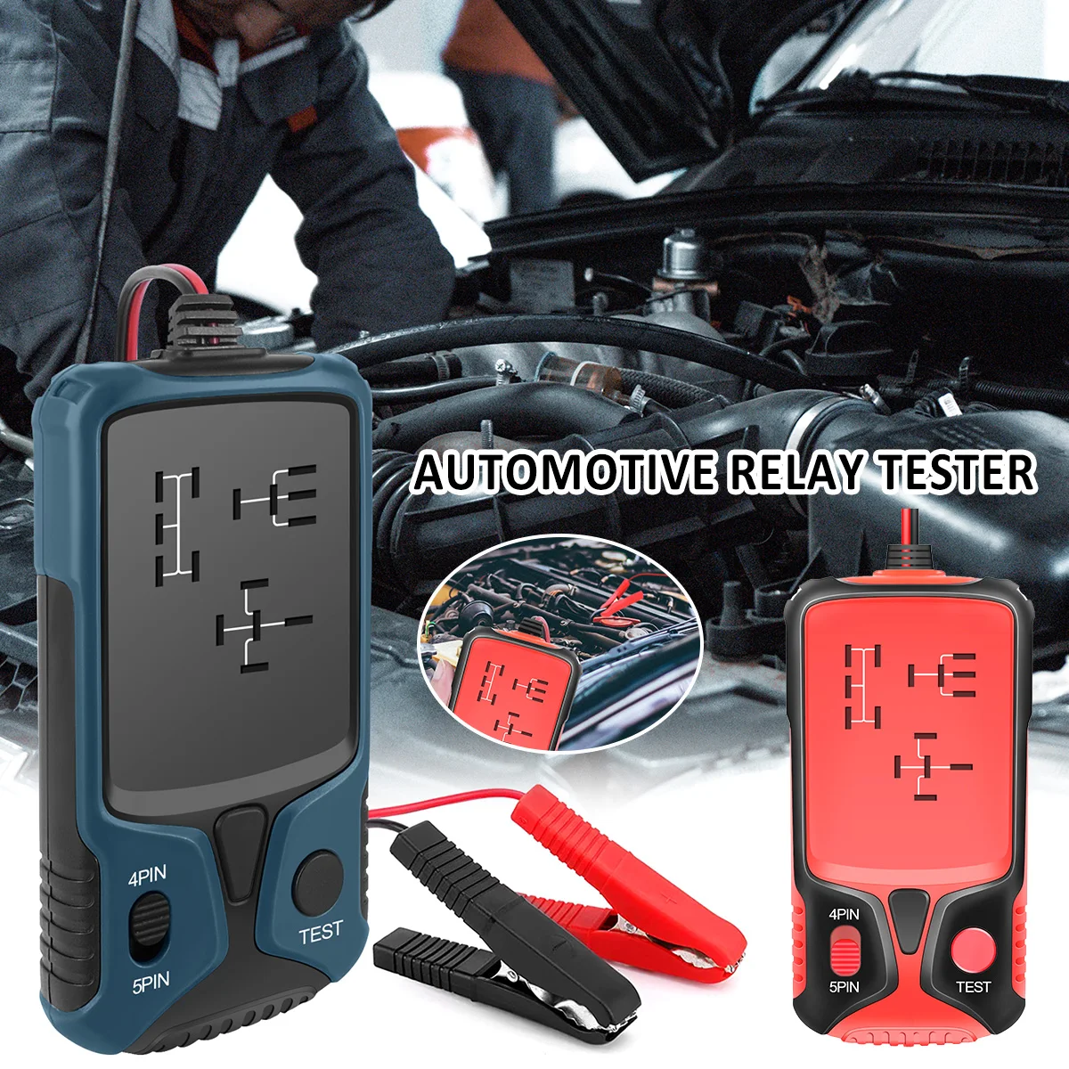 

Diagnostic Tool 12V Car Relay Tester Battery Checker Automotive Electronic Relay Tester LED Indicator Light Aoltage Tester