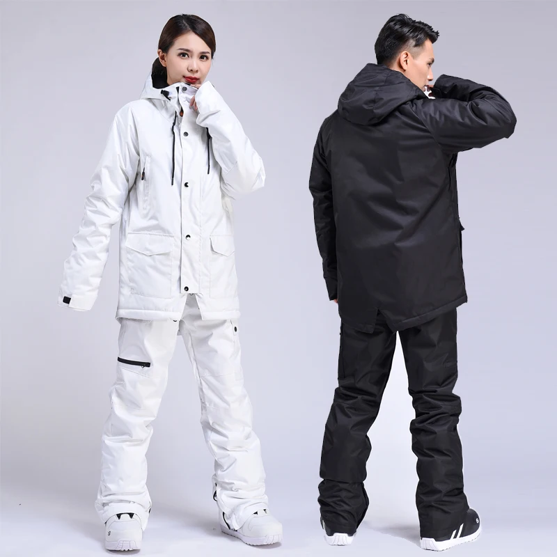 2021 New Men Women Couples Ski Suit Winter Windproof Waterproof Skiing Clothing Snowboard Jacket and Pants Suit Snow Costumes