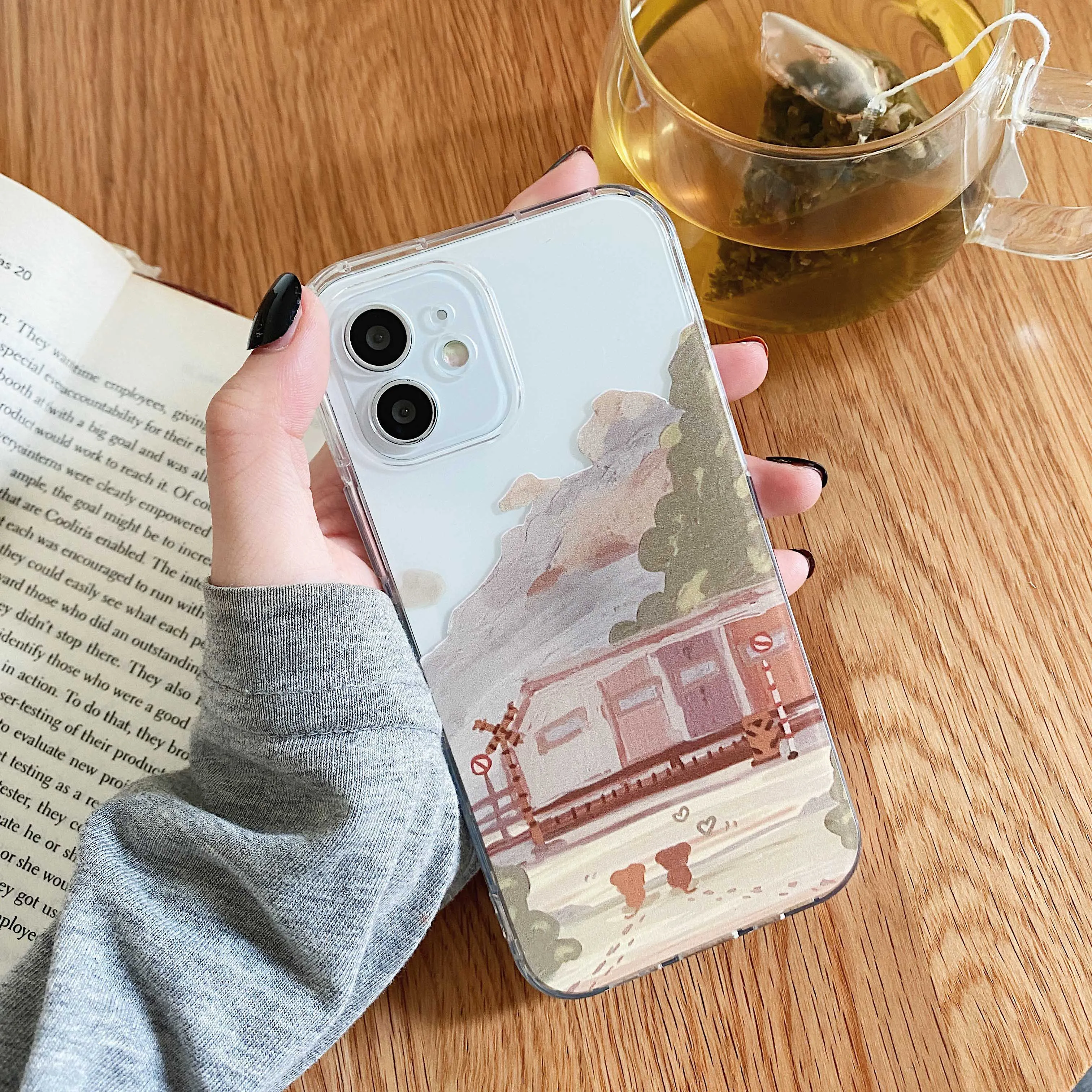 

lovely home cartoon bear phone case for iphone 12 mini 11 pro max 7 xr xsmax x 8 plus cute soft silicone cover shockproof funda