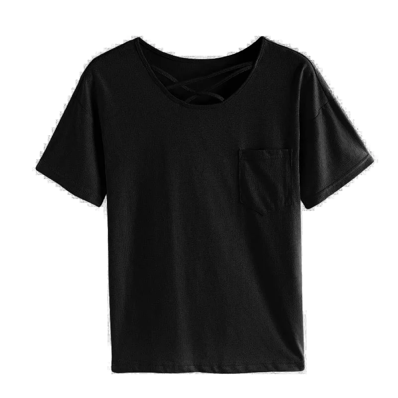

New European and American classic casual breathable high quality short sleeve women's soft T-shirt