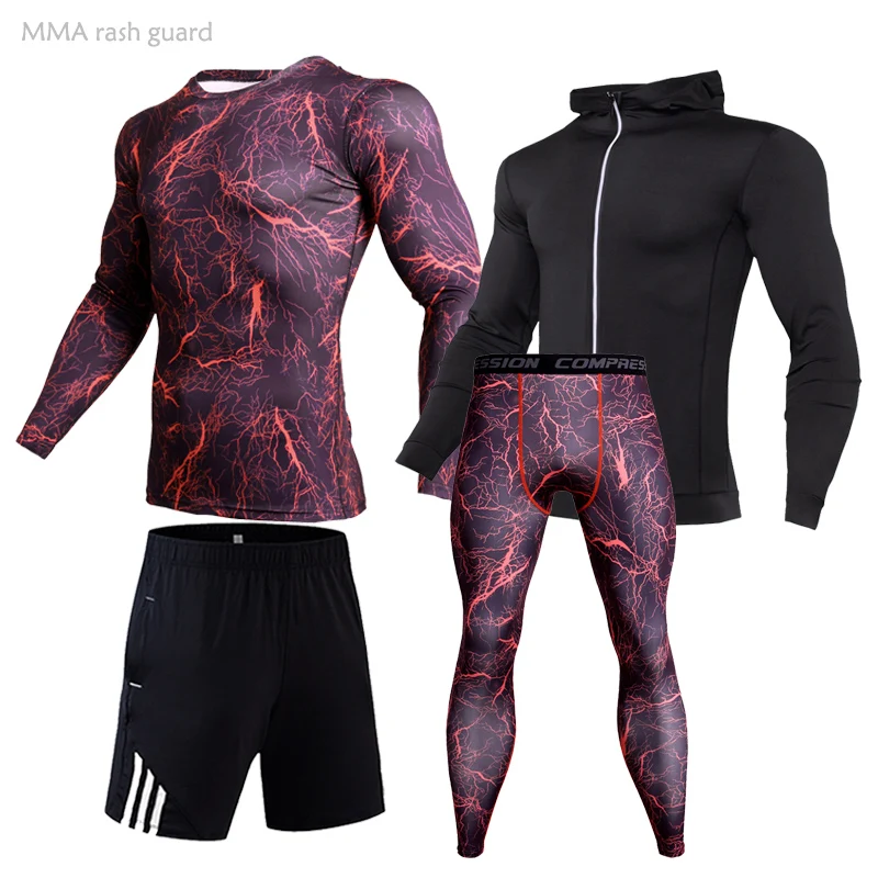 Спортивный костюм для мужчин спортивная одежда зимнее теплое нижнее белье ММА