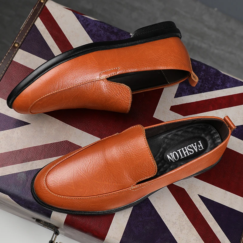 Мужские модельные туфли из натуральной кожи формальные мужские на плоской