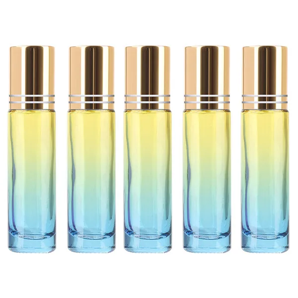15 10ML 5PCS 5 шт./компл. 10 мл градиентные цветные толстые стеклянные с роликовым аппликатором эфирные масла пустые флаконы для духов 10cc роликовый шар прочный для путешествий - Цвет: 15 10ML 5PCS
