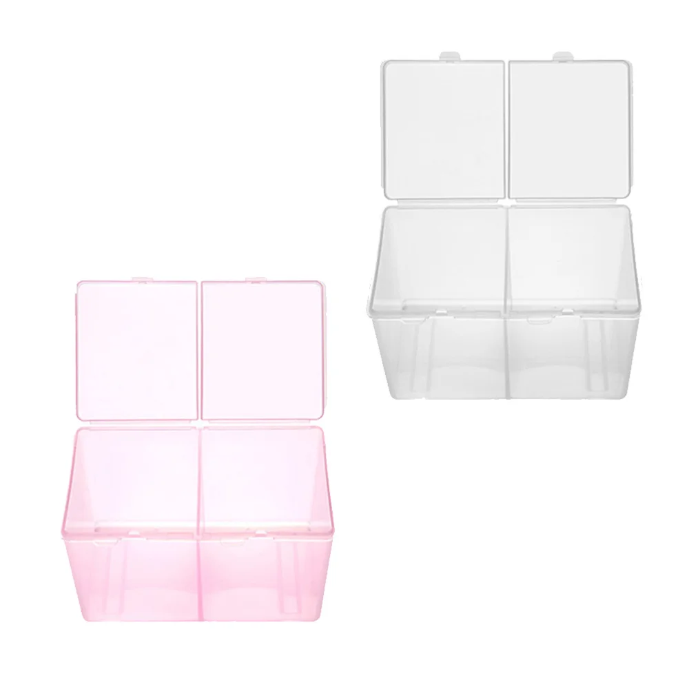 

2pcs Storage Box Jewelry Nail Box Packaging Box Multi-Function Parts Case Container (+ Transparent)