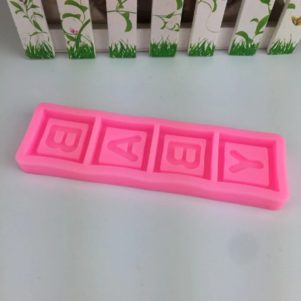 

Baby Square Letter Chocolate Flip Silicone Mold Cake Decoration Baking Tool Drop Glue Plaster Moulds Candle Resin Molds