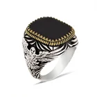 Властная деловая модная искусственная черная эмаль US Fly Eagle бриллиантовое ювелирное изделие подарок на день отца мужское кольцо в стиле хип-хоп