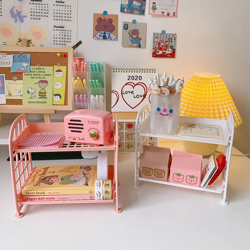 Двухслойная полый пластиковый косметический столик отделка Аксессуары для