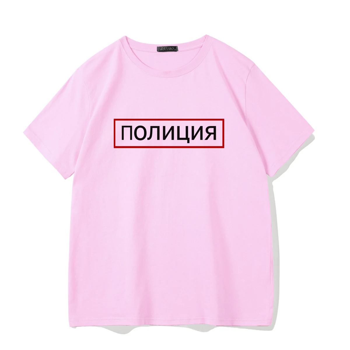 

Russian THE POLICE letter large size tees casual vintage punk Harajuku Vintage female short-sleeved loose hip hop ins T-shirt