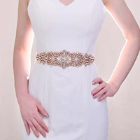 trixy s26 rose gold crystal belt rhinestones gown dress belt accessories wedding belts for bride bride waistband bridal sashes