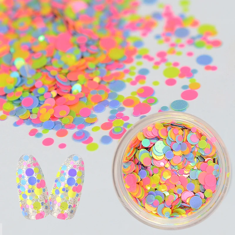 

Heart Butterfly Dot Hexagon Neon Phosphor Nail Sequin Holographic Fluorescent 3D Nails Glitter Flakies Paillette Decorations