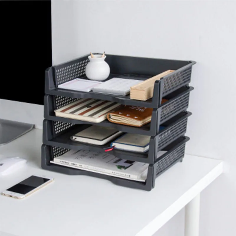 Пластиковый стеллаж для хранения файлов многофункциональный домашний рабочий