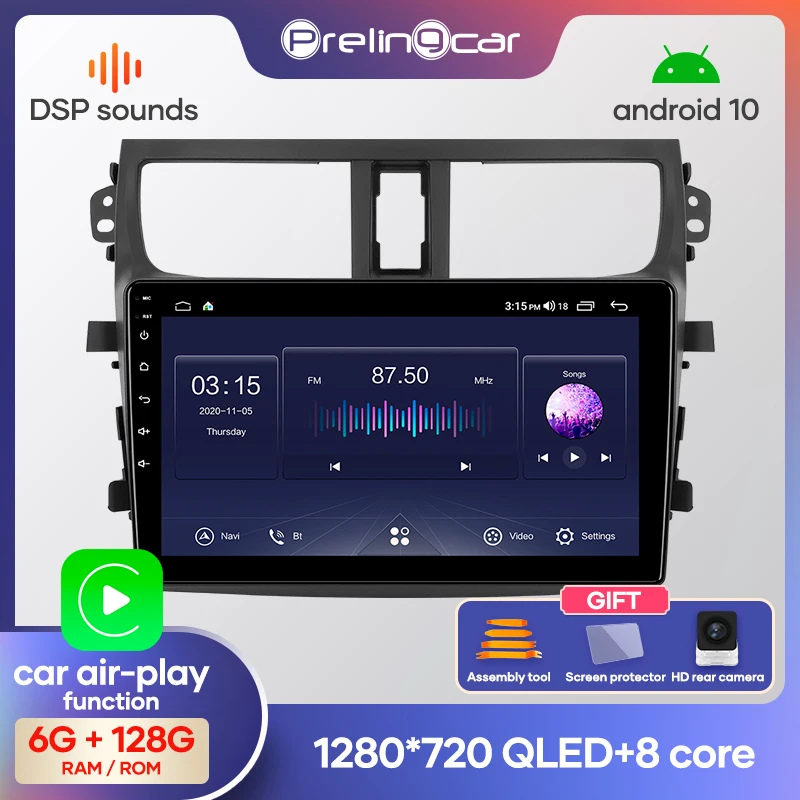 Автомагнитола Prelingcar Android 10 0 2 din DVD мультимедийный видеоплеер GPS навигация для SUZUKI