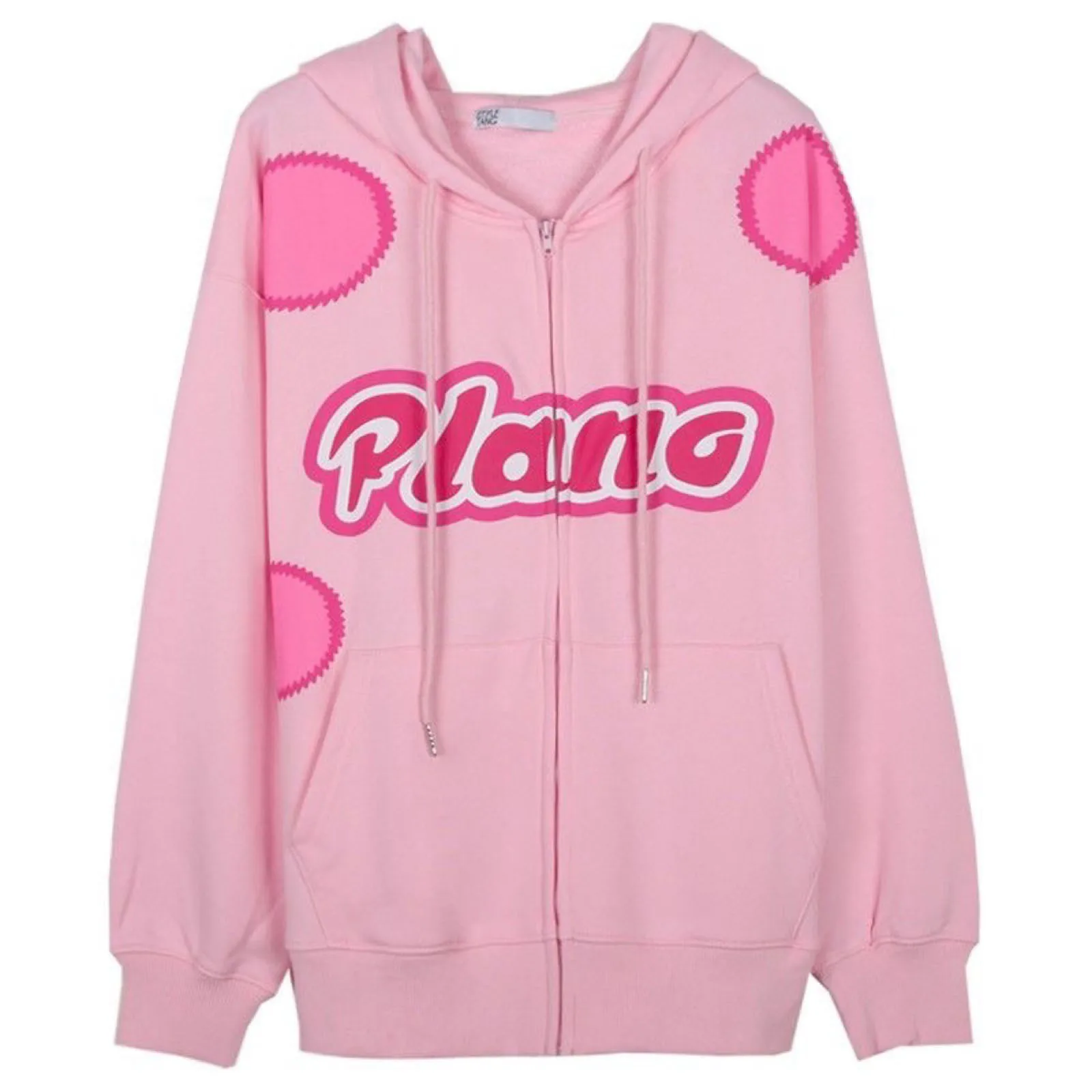 

Дышащая верхняя одежда для девочек с длинным рукавом, креативная Женская толстовка на молнии с буквенным принтом, повседневный Свободный к...