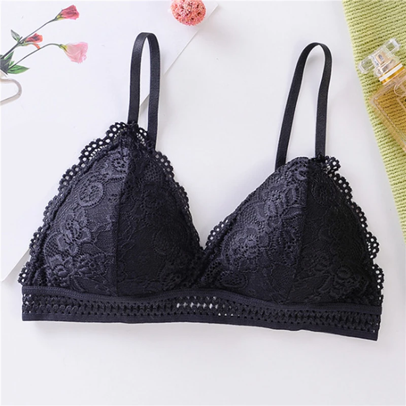 

Ladies Sexy Push Up Bra Heigh Quality Women Underwear Fashion Seamless Lace Pitted Bra Solid Color Wireless For Female