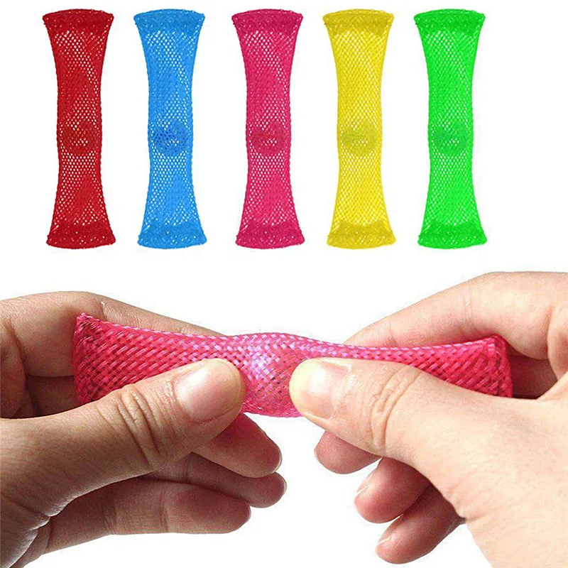 

Woven Mesh Tube With Marbles Ball Autism ADHD Anxiety Therapy Toys Squeezing Vent EDC Stress Relief Hand Fidget Toy