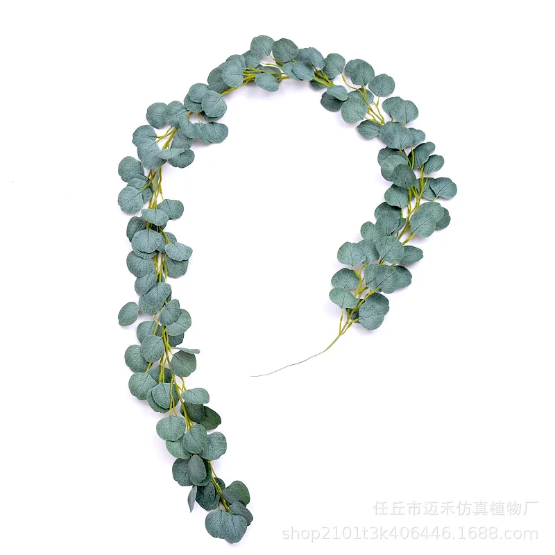 

Simulated Leaves Plant Eucalyptus round Leaf Rattan Willow Leaf Vine Eucalyptus Leaves Ivy Ornamental Flower Home Ornament