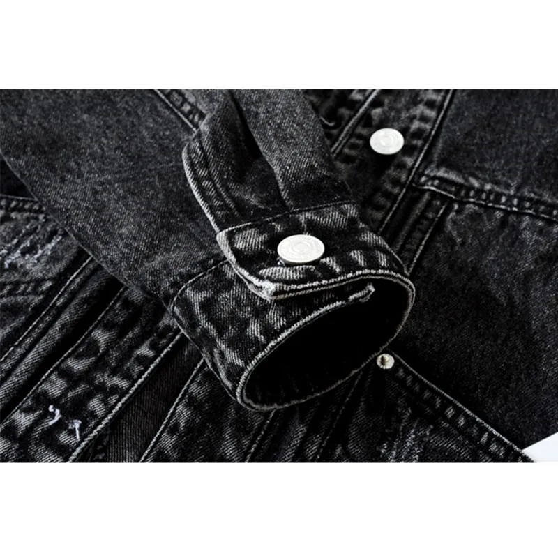 Куртка женская потертая из денима винтажная уличная одежда свободная короткая