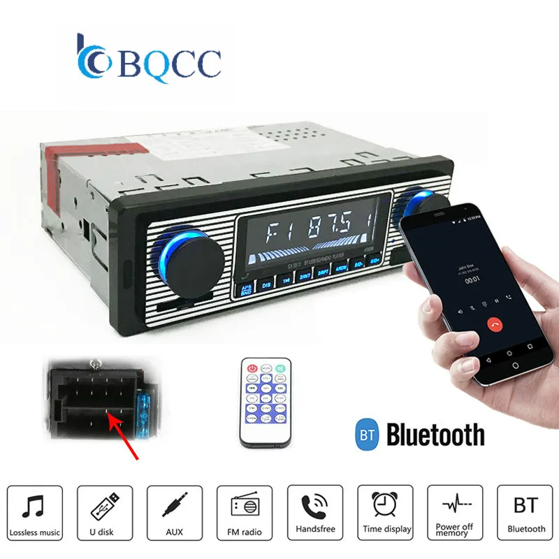 1 din автомобильное радио Bluetooth винтажное автомобильное радио MP3 плеер стерео USB AUX классическое аудио
