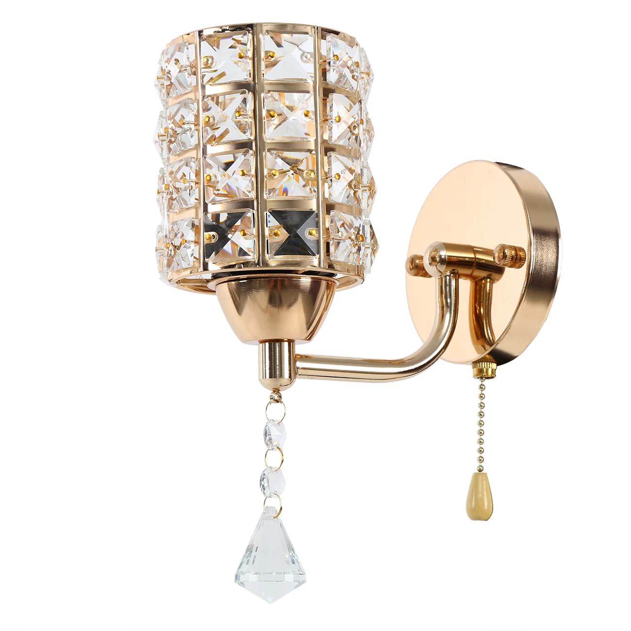 

Honhill Modern Indoor Wall Lamps For Bedroom Bedside Livingroom Decoration LED Sconce Lamp Crystal Golden Wall Light