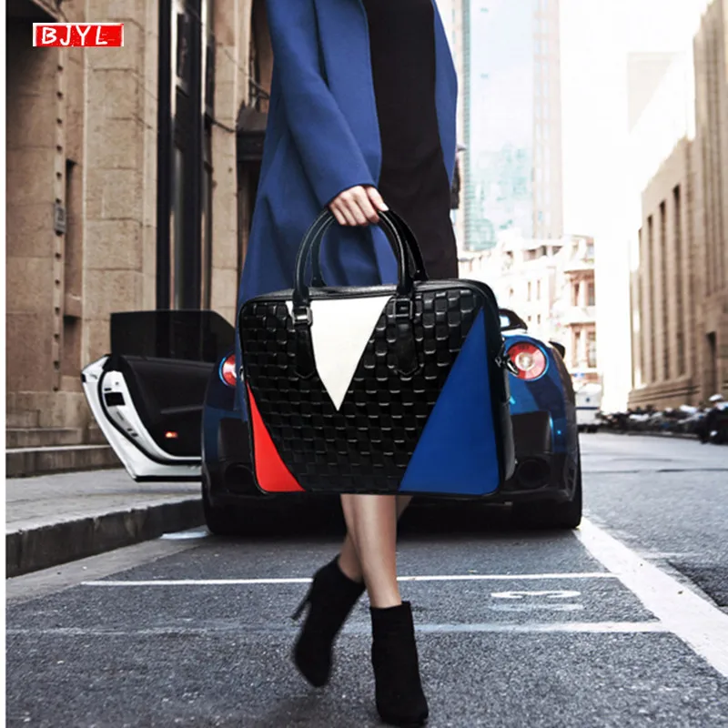 Luxury fashion genuine leather Women handbags 14 inch laptop briefcases female shoulder messenger bag business crossbody bags