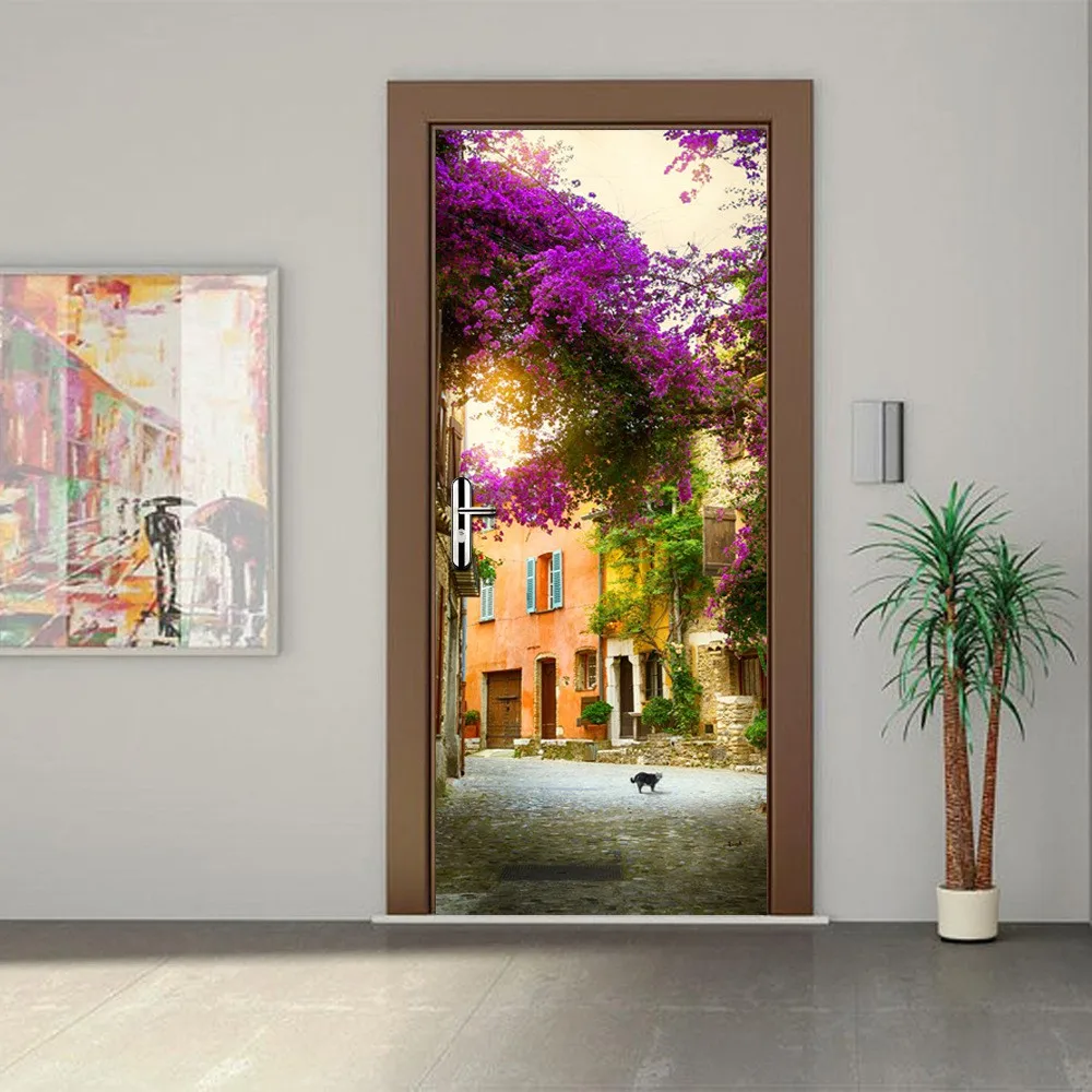 DIY дом спальня гостиная дверь декоративные наклейки s креативный 3D французский