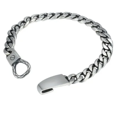 925 стерлингового серебра для женщин лучший друг гладкая 7 мм Ширина браслет